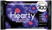 Hearty Super Lightweight Air Dry Clay 1.75 Oz - Black