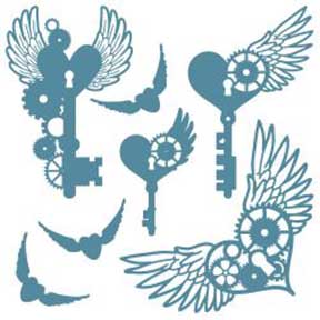 Make It Crafty - Laser Cut Chipboard - Steampunk Hearts